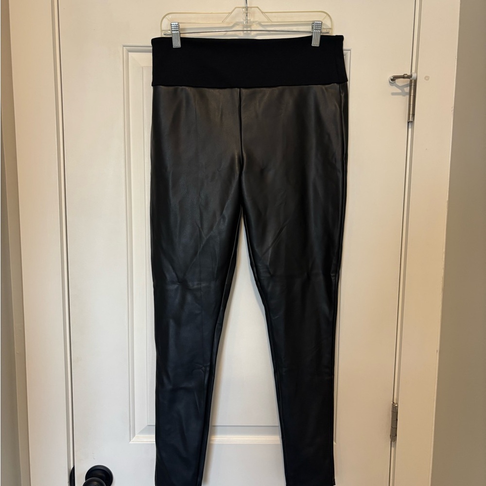 Spanx - Assets by Spanx Black Faux Leather Leggings